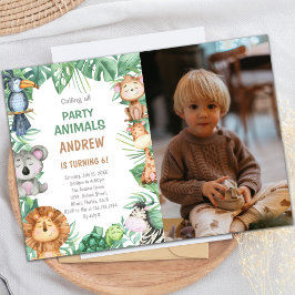 Safari Animal Party Theme voor kinderen Kaart