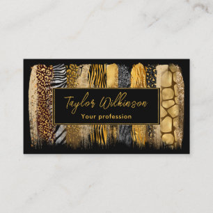 Safari Animal Print Brush Strokes Visitekaartje