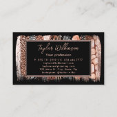 Safari Animal Print Roos Gold Brush Strokes Visitekaartje (Achterkant)