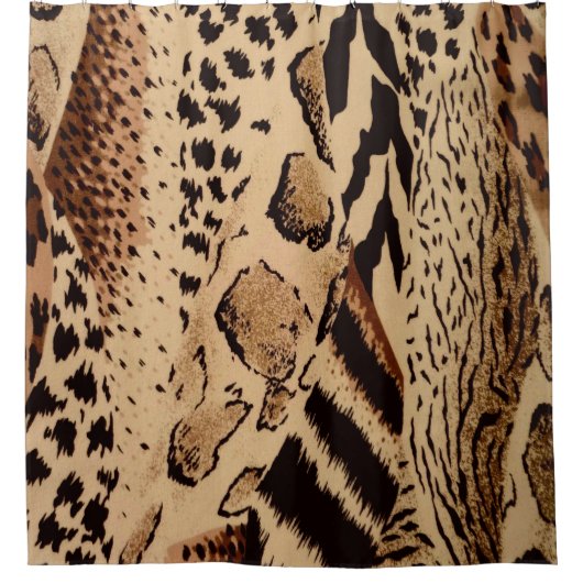 Safari Animal Print Shower Curtain Douchegordijn (Voorkant)