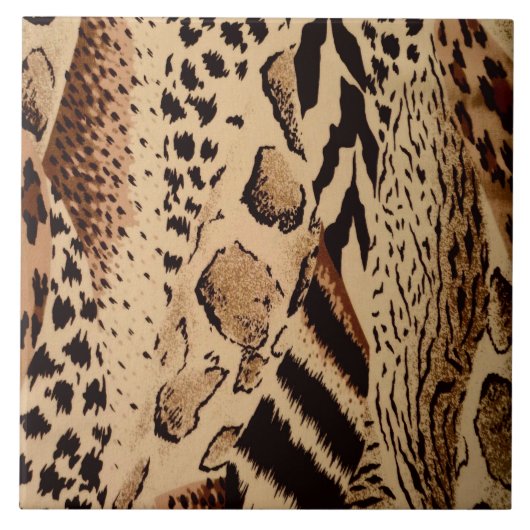 Safari Animal Print Tile Tegeltje (Voorkant)