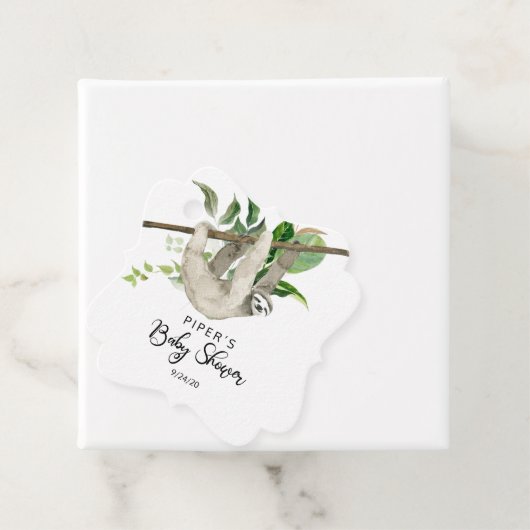 Safari Animal Sloth Baby shower Dank u Bedankjes Labels (In situ)