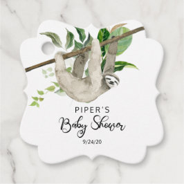 Safari Animal Sloth Baby shower Dank u Bedankjes Labels