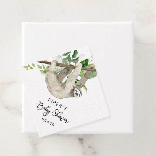 Safari Animal Sloth Baby shower Dank u Bedankjes Labels (In situ)
