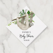 Safari Animal Sloth Baby shower Dank u Bedankjes Labels (Voorkant)