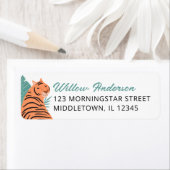 Safari Animal Tiger Retour-adreslabel Etiket (Insitu)