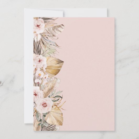 Safari Animal Tropical Floral Girl Baby shower Kaart (Achterkant)