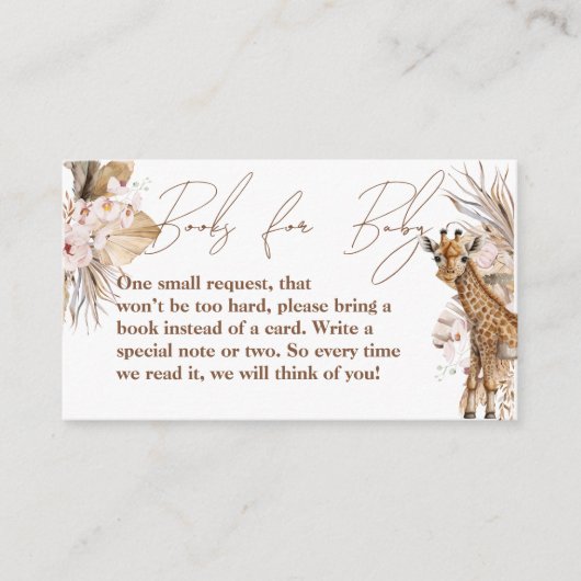 Safari Animal Tropical Floral Girl Books for Baby Informatiekaartje (Voorkant)