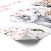 Safari Animal Tropical Flower Baby shower Custom Poster (Hoek)