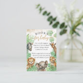 Safari animal Tropical greenery Baby shower books Informatiekaartje (Staand voorkant)