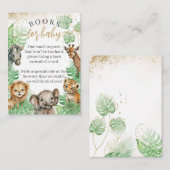 Safari animal Tropical greenery Baby shower books Informatiekaartje (Voorkant / Achterkant)