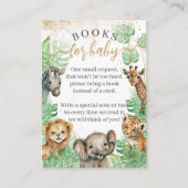 Safari animal Tropical greenery Baby shower books Informatiekaartje (Voorkant)