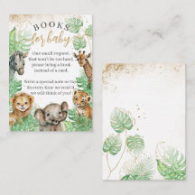 Safari animal Tropical greenery Baby shower books