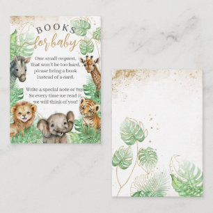 Safari animal Tropical greenery Baby shower books Informatiekaartje