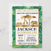 Safari animal-uitnodiging, Oerwoud-verjaardag Kaart (Voorkant)