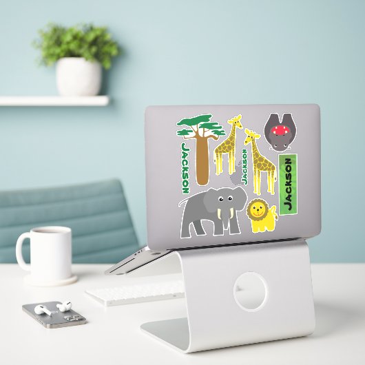 Safari Animal Variety Sticker (Laptop op bureau)