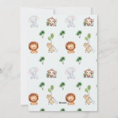 Safari Animal Verjaardag 4e Uitnodiging Flat Kaart (Achterkant)