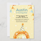 Safari Animal Verjaardag Uitnodigingen voor Kinder (Voorkant)