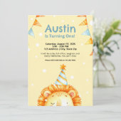 Safari Animal Verjaardag Uitnodigingen voor Kinder (Staand voorkant)