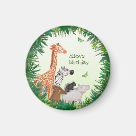 Safari animal verjaardagsfeest magnet