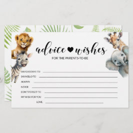 Safari Animal Wild Eén baby shower advies wenst Briefpapier