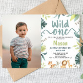 Safari Animal Wild Eén Oerwoud 1e verjaardag Kaart