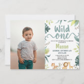 Safari Animal Wild Eén Oerwoud 1e verjaardag Kaart (Voorkant)