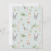 Safari Animal Wild One Baby Boy Shower Kaart (Achterkant)