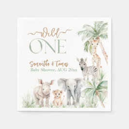 Safari Animal Wild One Baby Boy Shower Servet