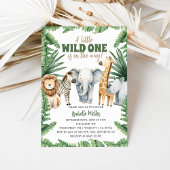Safari Animal Wild One genderneutraal Baby shower Kaart