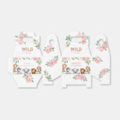 Safari Animal Wild One Pink Floral 1e verjaardag Bedankdoosjes (Uitgevouwen)