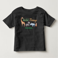 Safari Animal Wild Things Verjaardag gepersonalise