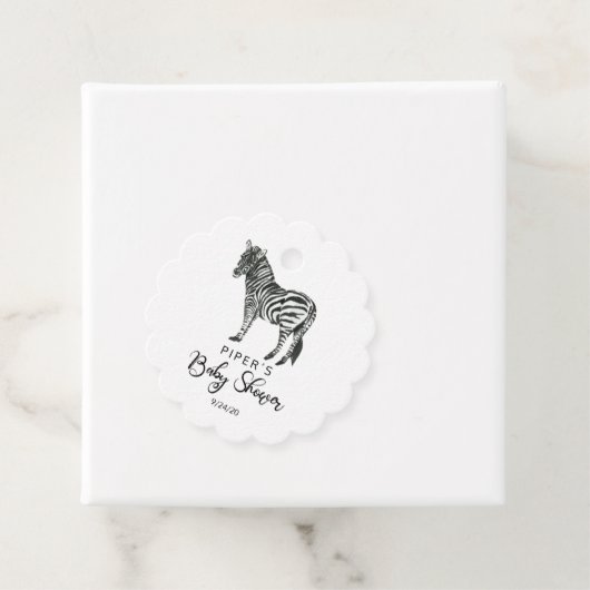 Safari Animal Zebra Baby shower dank u Bedankjes Labels (In situ)