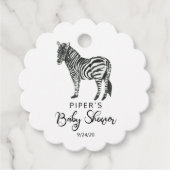 Safari Animal Zebra Baby shower dank u Bedankjes Labels (Voorkant)