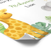 Safari Animals 1st Birthday Milestone Sign Poster (Hoek)