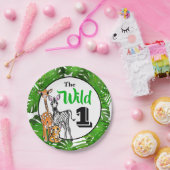 Safari animals 1st Birthday | OERWOUDEN Papieren Bordje (Feest)