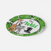 Safari animals 1st Birthday | OERWOUDEN Papieren Bordje (Gekanteld)