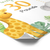 Safari Animals 1st Birthday Photo Milestone Sign Poster (Hoek)