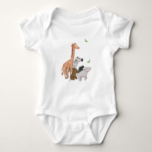 Safari animals baby bodysuit