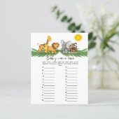 Safari Animals Baby Names Baby shower Game (Staand voorkant)