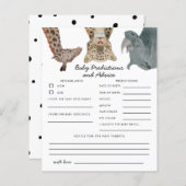 Safari Animals Baby Predications & Advice Kaart (Voorkant / Achterkant)