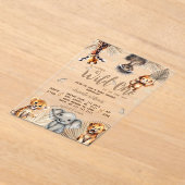 Safari Animals Baby shower Acryl Uitnodigingen (Laagn)