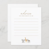 Safari Animals Baby shower Advice Kaart (Voorkant / Achterkant)