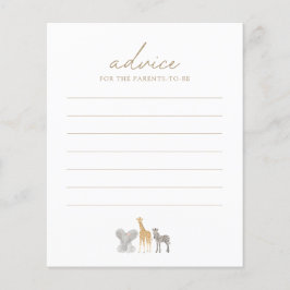 Safari Animals Baby shower Advice Kaart
