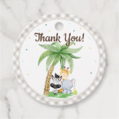 Safari Animals Baby shower Bedankjes Labels (Voorkant)
