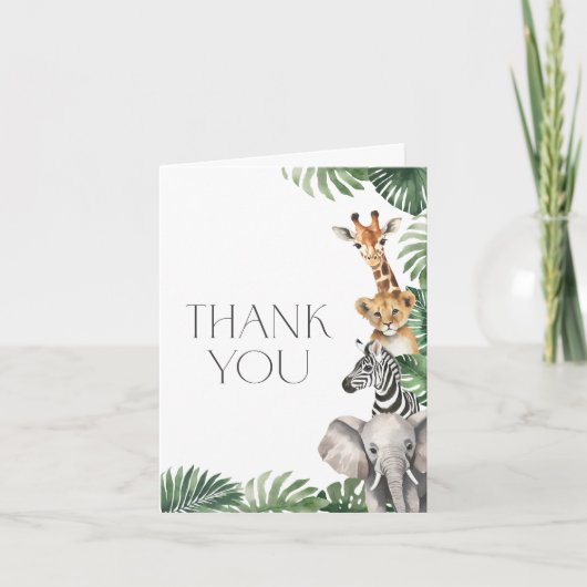 Safari Animals Baby shower Bedankkaart (Voorkant)