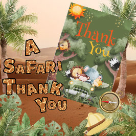 Safari Animals Baby shower Bedankkaart