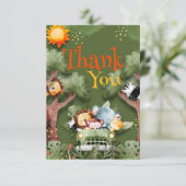 Safari Animals Baby shower Bedankkaart (Staand voorkant)
