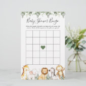 Safari Animals Baby shower Bingo Game (Staand voorkant)