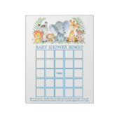 Safari Animals Baby shower Blue Bingo Sheets Notitieblok (Linkerzijde)